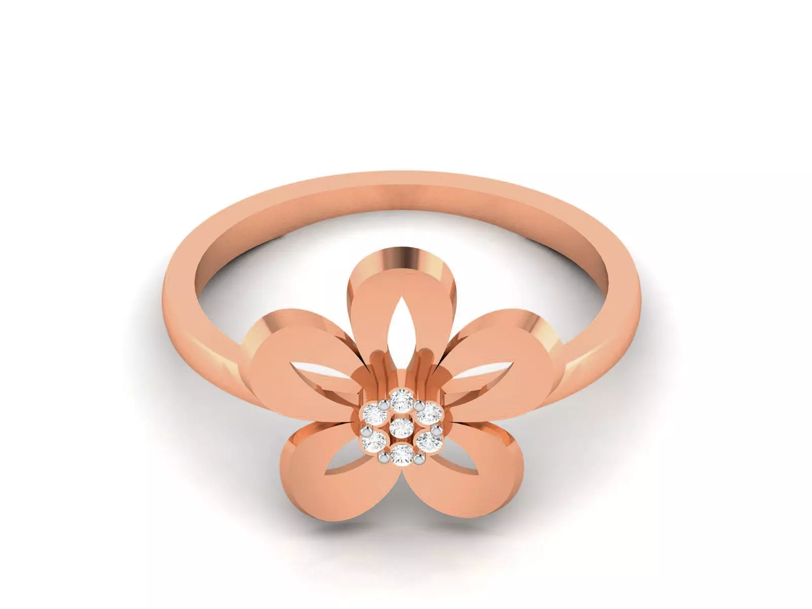 Flower Women Diamond Ring 3dm render details 3D print model_0