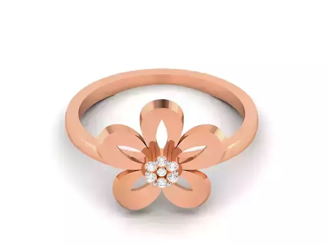 Flower Women Diamond Ring 3dm render details