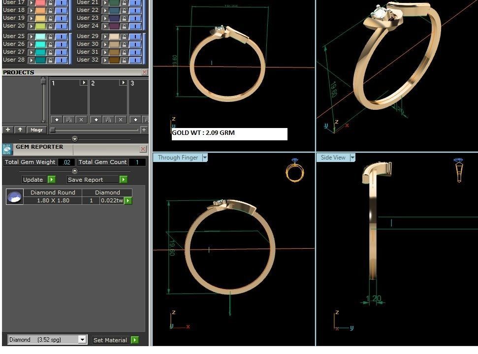Ultra light wt minimalist Women Ring 3dm renders detail 3D print model_1