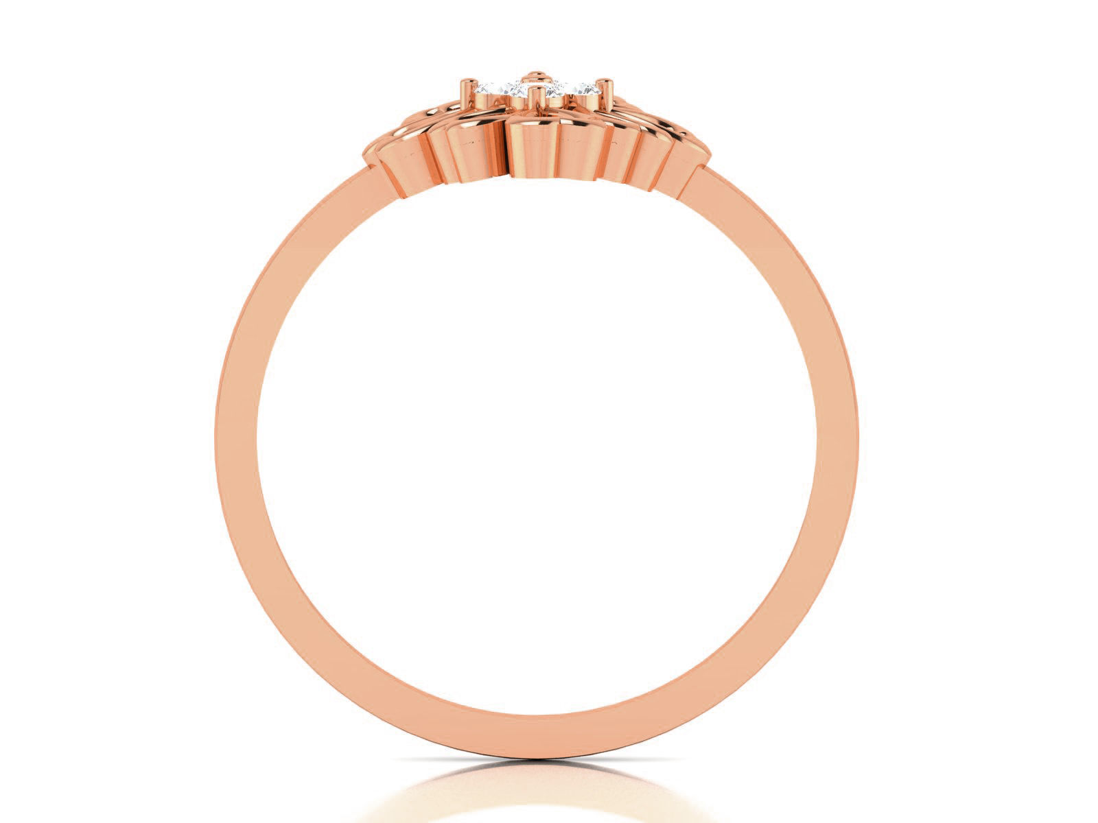 Flower Women Diamond Ring 3dm render details 3D print model_2