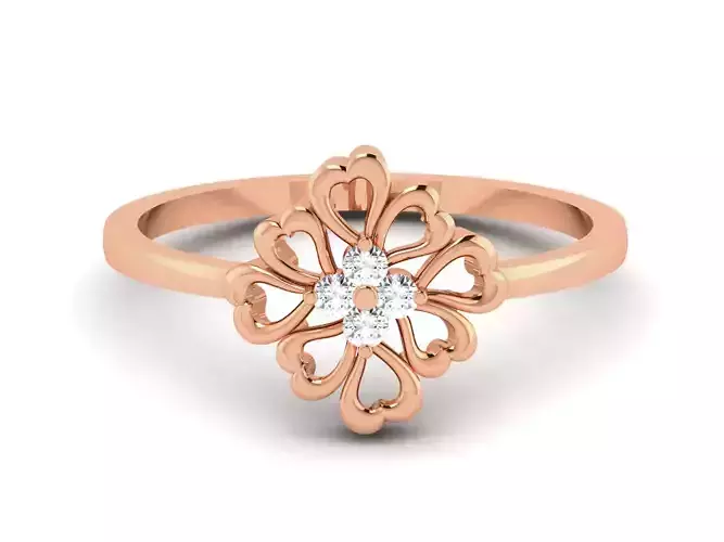 Flower Women Diamond Ring 3dm render details