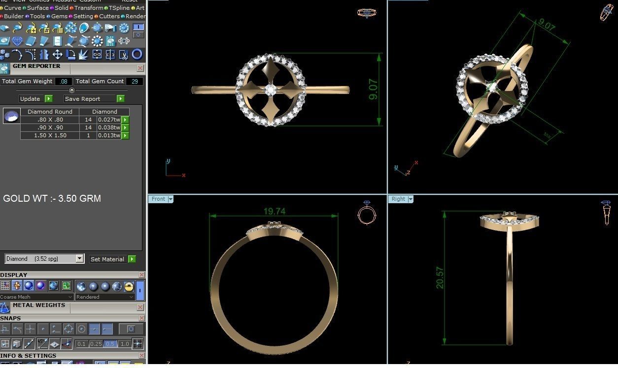 Ultra light wt minimalist Women Ring 3dm renders detail 3D print model_1