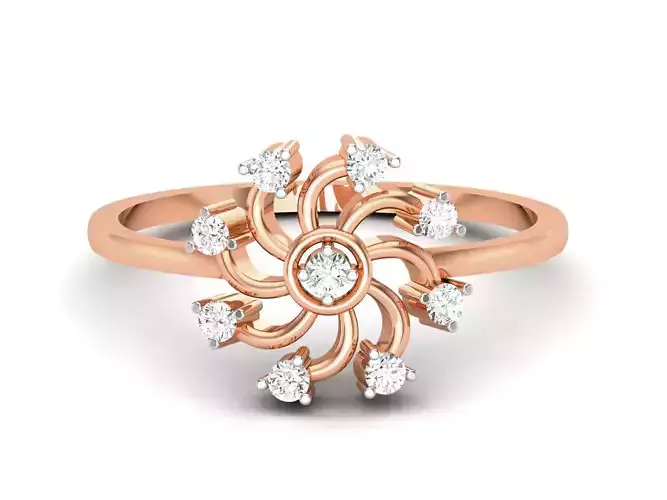 Flower Women Diamond Ring 3dm render details