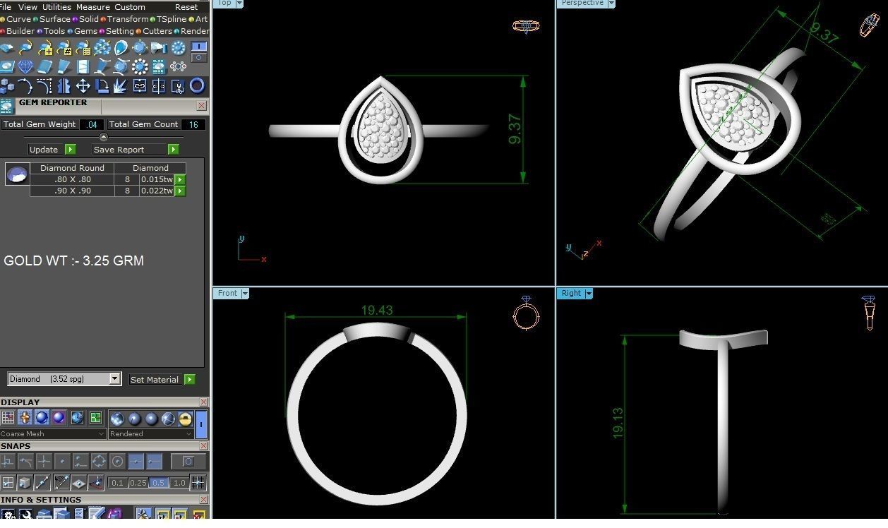 Ultra light wt minimalist Women Ring 3dm renders detail 3D print model_4