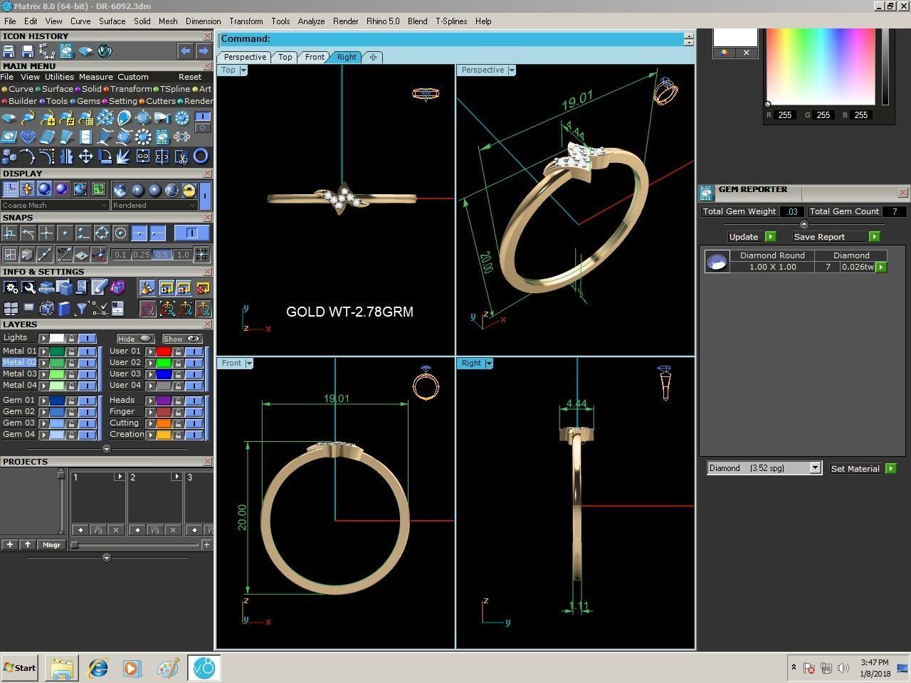 Ultra light wt minimalist Women Ring 3dm renders detail  3D print model_4