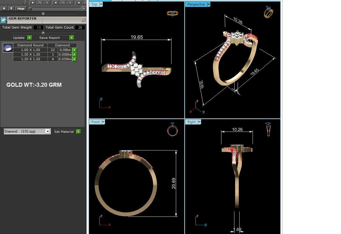 Ultra light wt minimalist Women Ring 3dm renders detail  3D print model_4