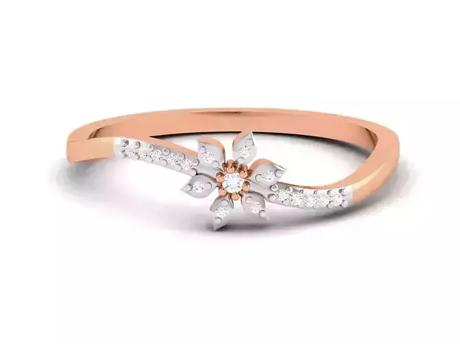 Ultra light wt minimalist Flower Ring 3dm renders detail 