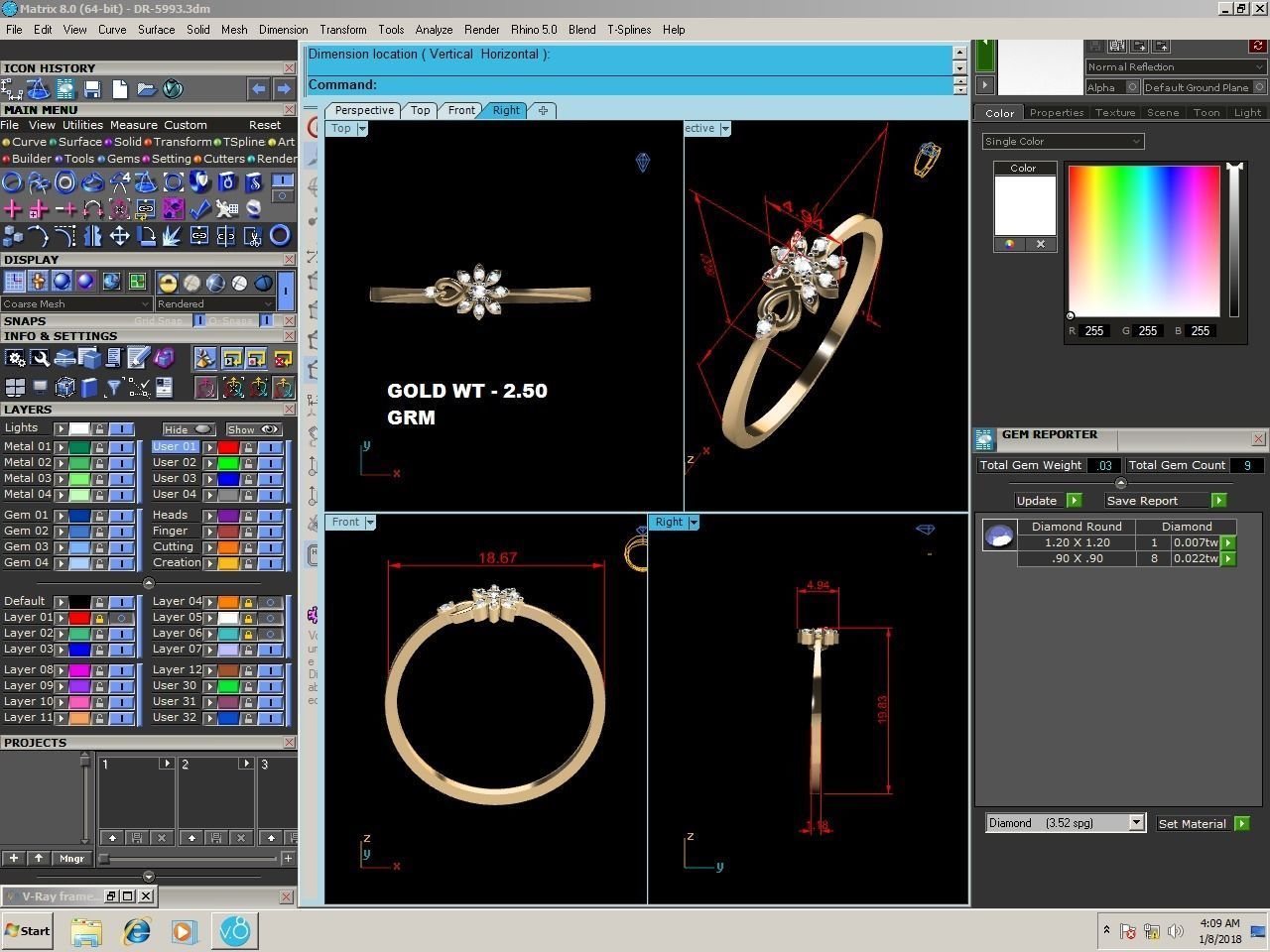 Ultra light wt minimalist Women Ring 3dm renders detail  3D print model_4