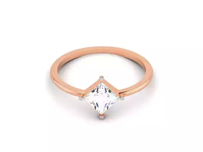 Women solitaire ring 3dm render detail