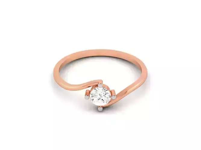 Women solitaire ring 3dm render detail
