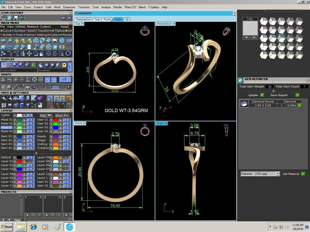 Ultra light wt minimalist Women Ring 3dm renders detail 3D print model_4