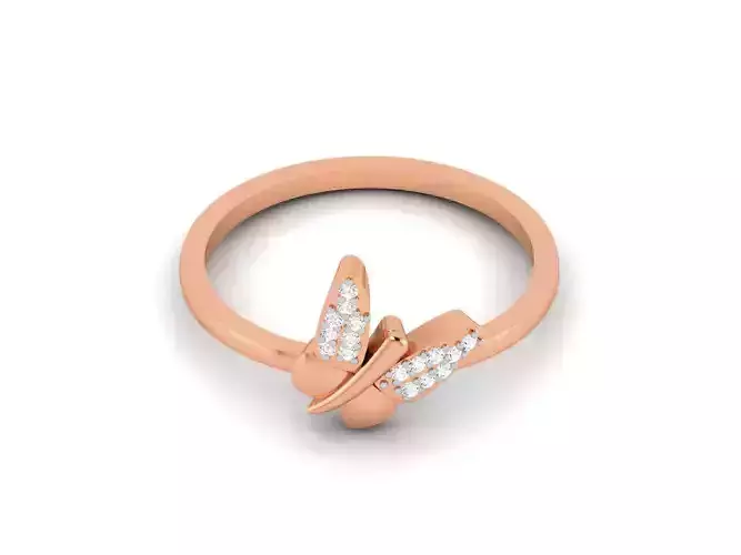 Ultra light wt minimalist Butterfly Ring 3dm renders detail 