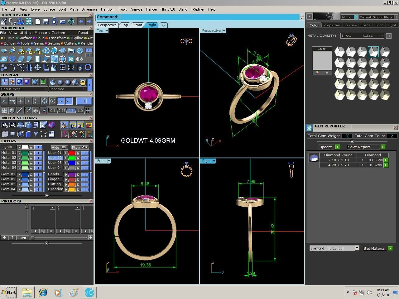 Ultra light wt minimalist Women Ring 3dm renders detail  3D print model_4