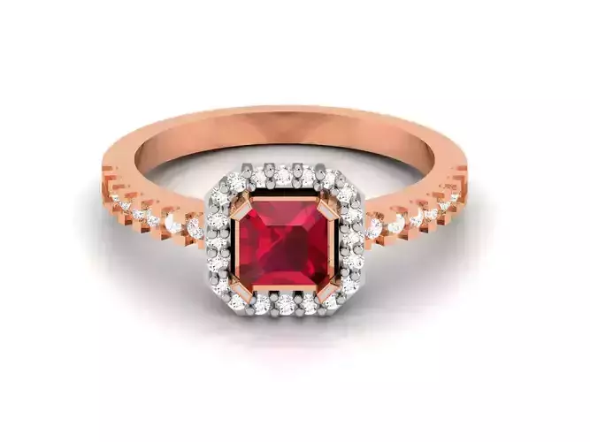 Women solitaire ring 3dm render detail