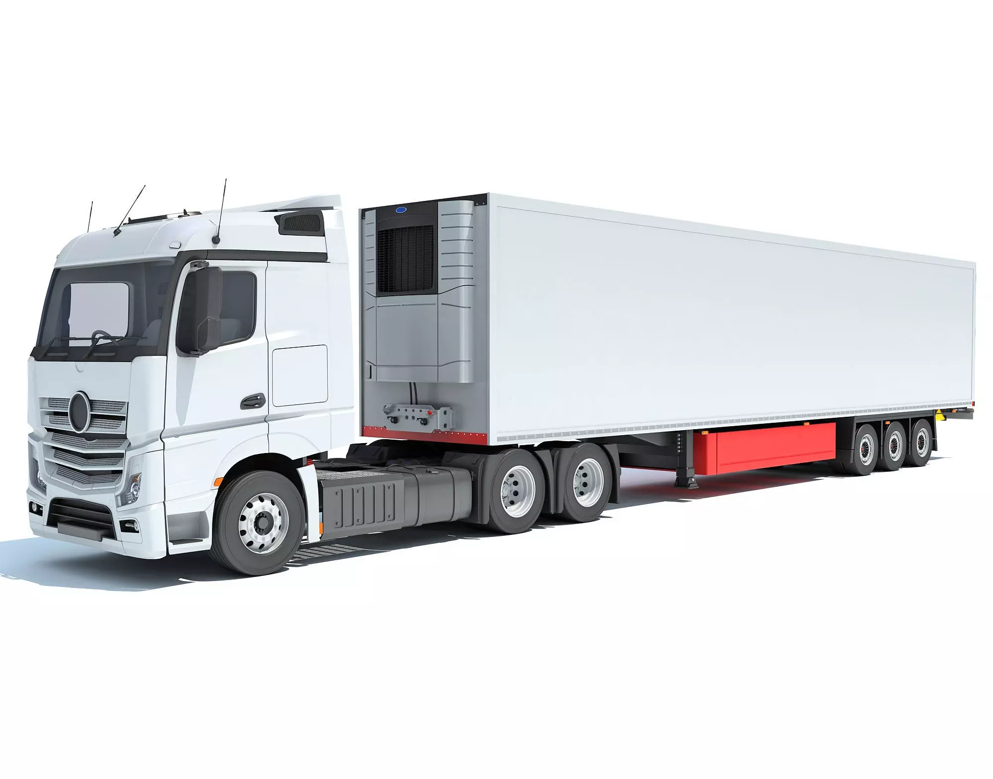 Truck with Reefer Refrigerator Trailer 3D model