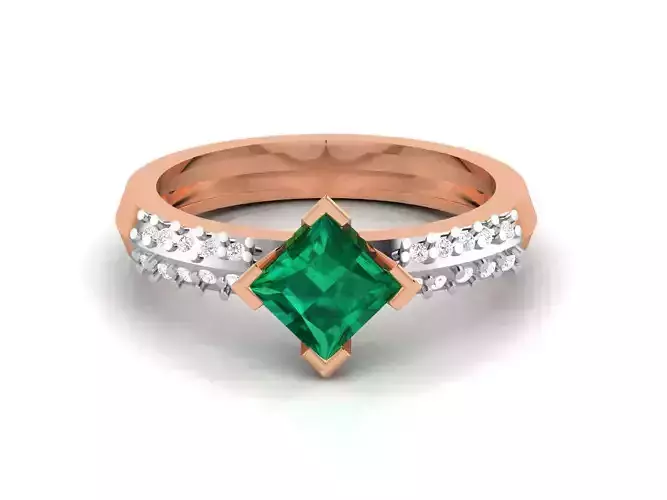 Women solitaire ring 3dm render detail