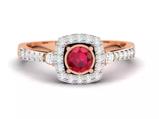 Women solitaire ring 3dm render detail