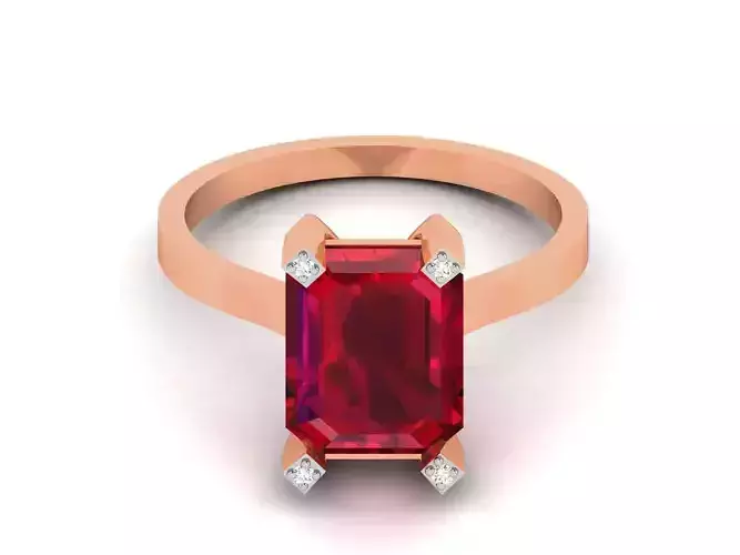 Women solitaire ring 3dm render detail