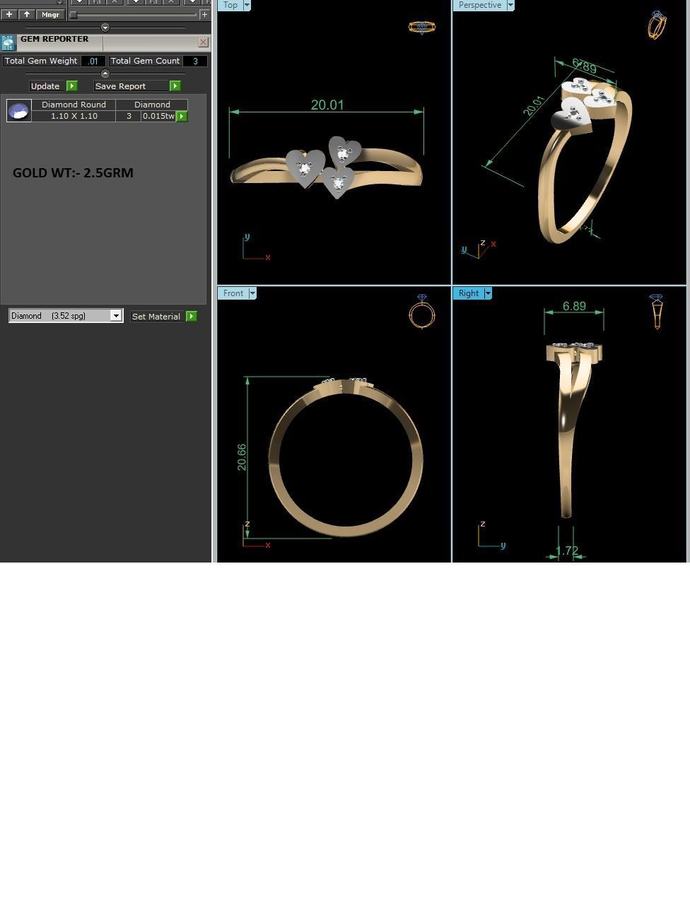 Ultra light wt minimalist Women Ring 3dm renders detail 3D print model_4