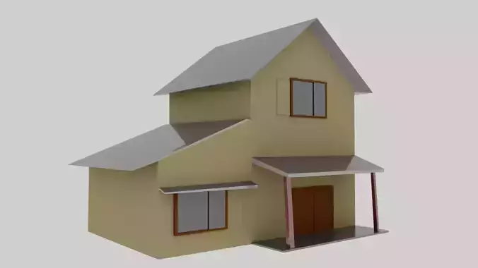 Yellow Japanese house exterior