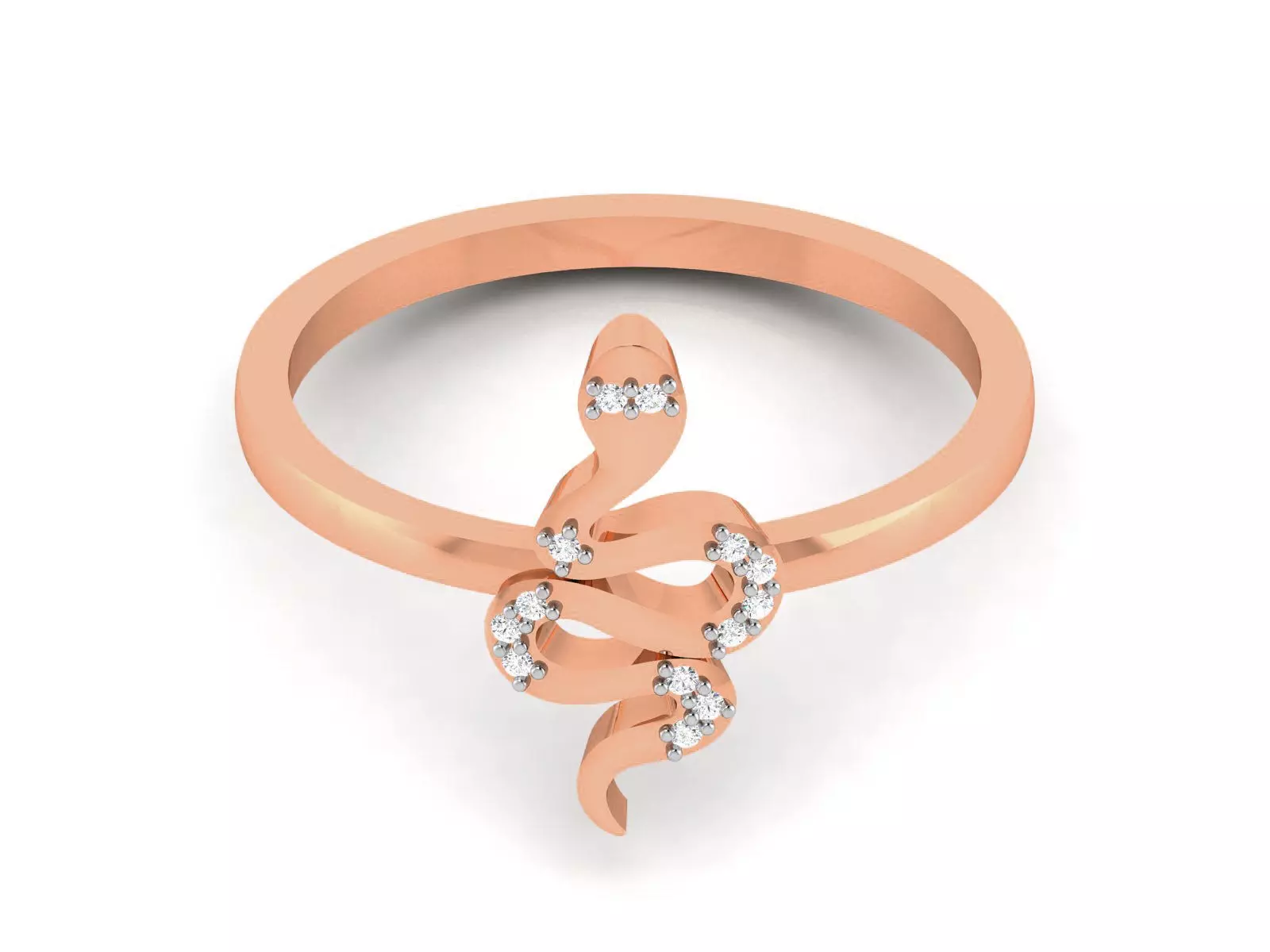 Snake High jewelry Women Diamond Ring 3dm render details 3D print model_0
