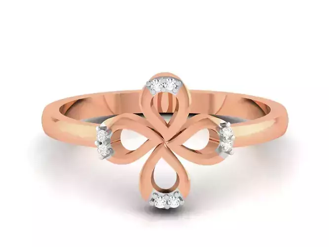 Flower Women Diamond Ring 3dm render details