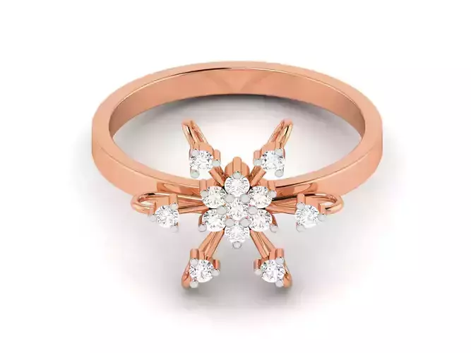 Flower Women Diamond Ring 3dm render details