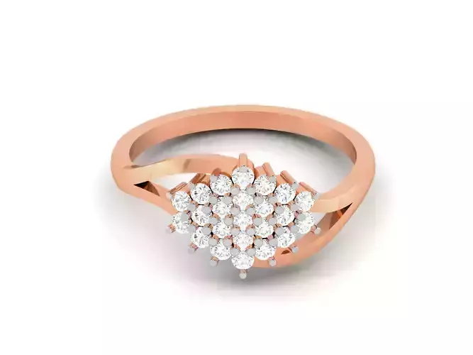 Women Diamond Ring 3dm render details