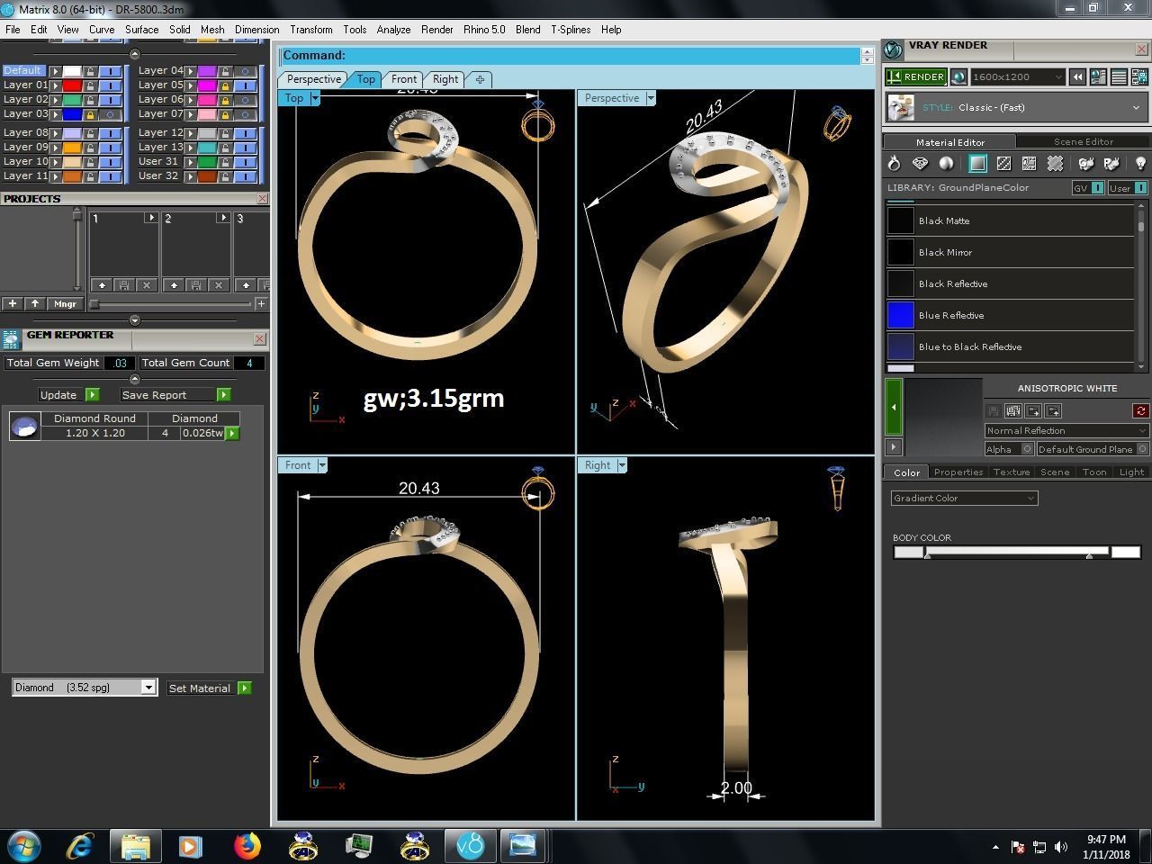 Ultra light wt minimalist Women Ring 3dm renders detail  3D print model_4