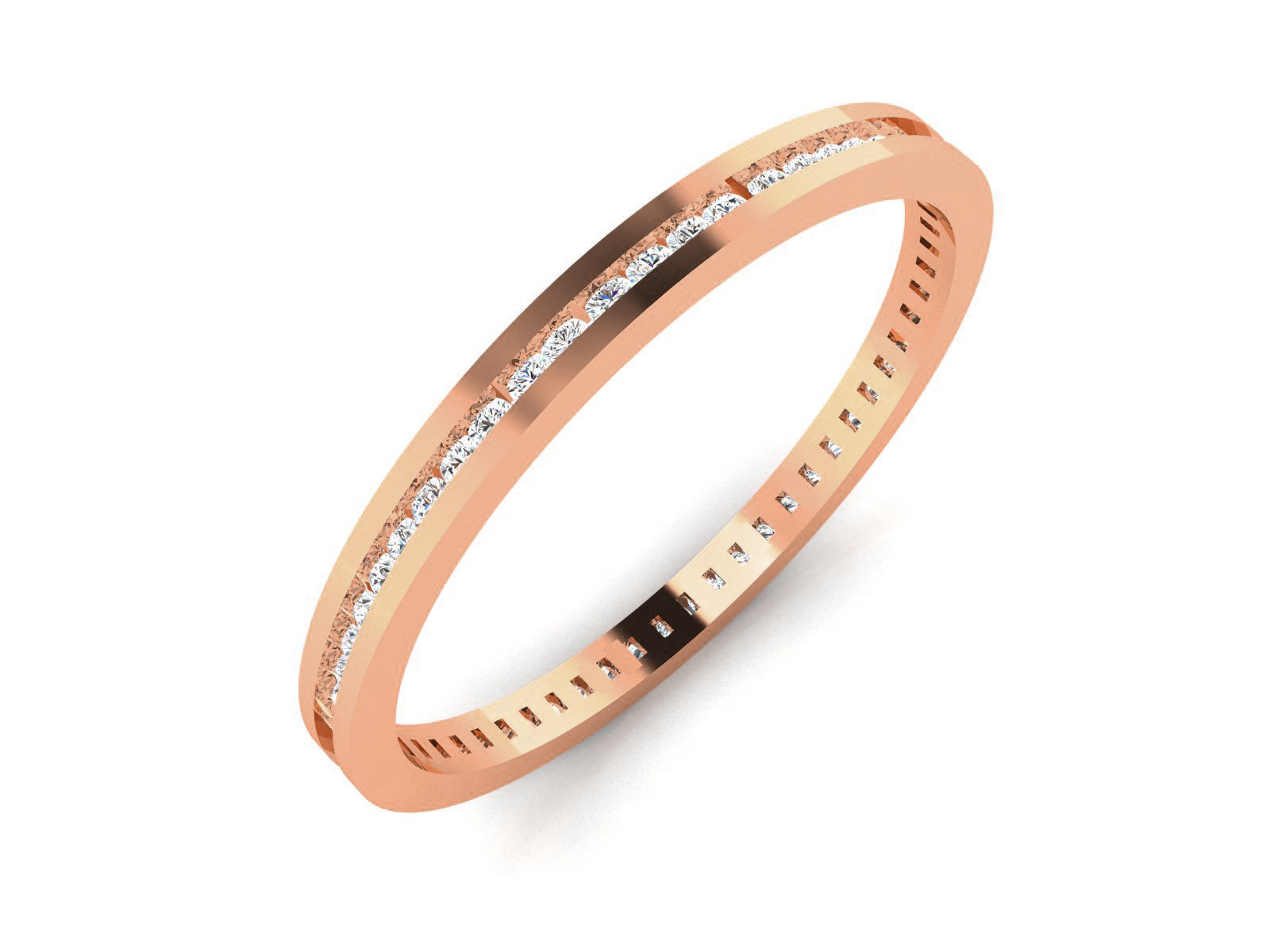 Diamond Band Ring 3dm render detail 3D print model_1