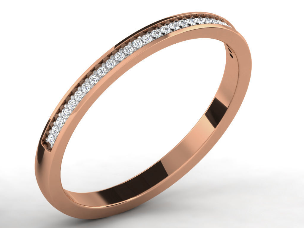 Diamond Band Ring 3dm render detail 3D print model_4