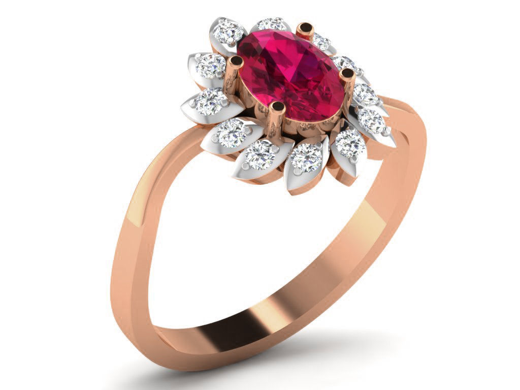 Women solitaire ring 3dm render detail 3D print model_4