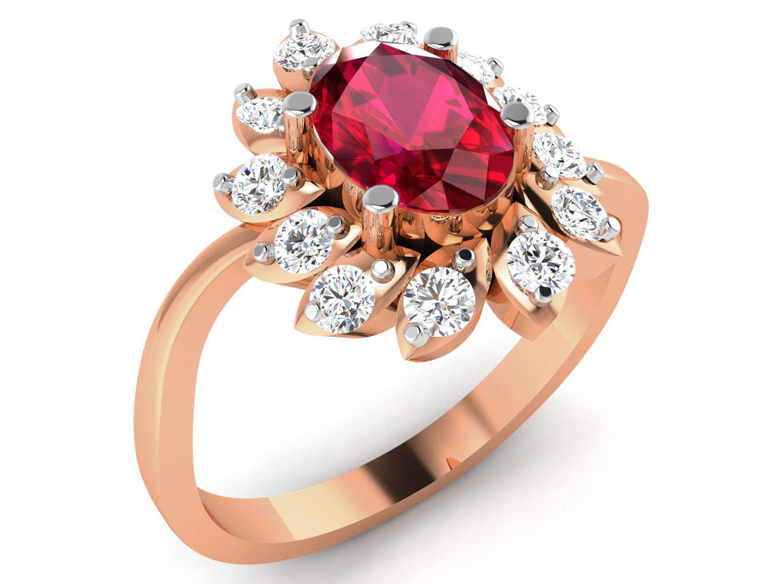 Women solitaire ring 3dm render detail 3D print model_1