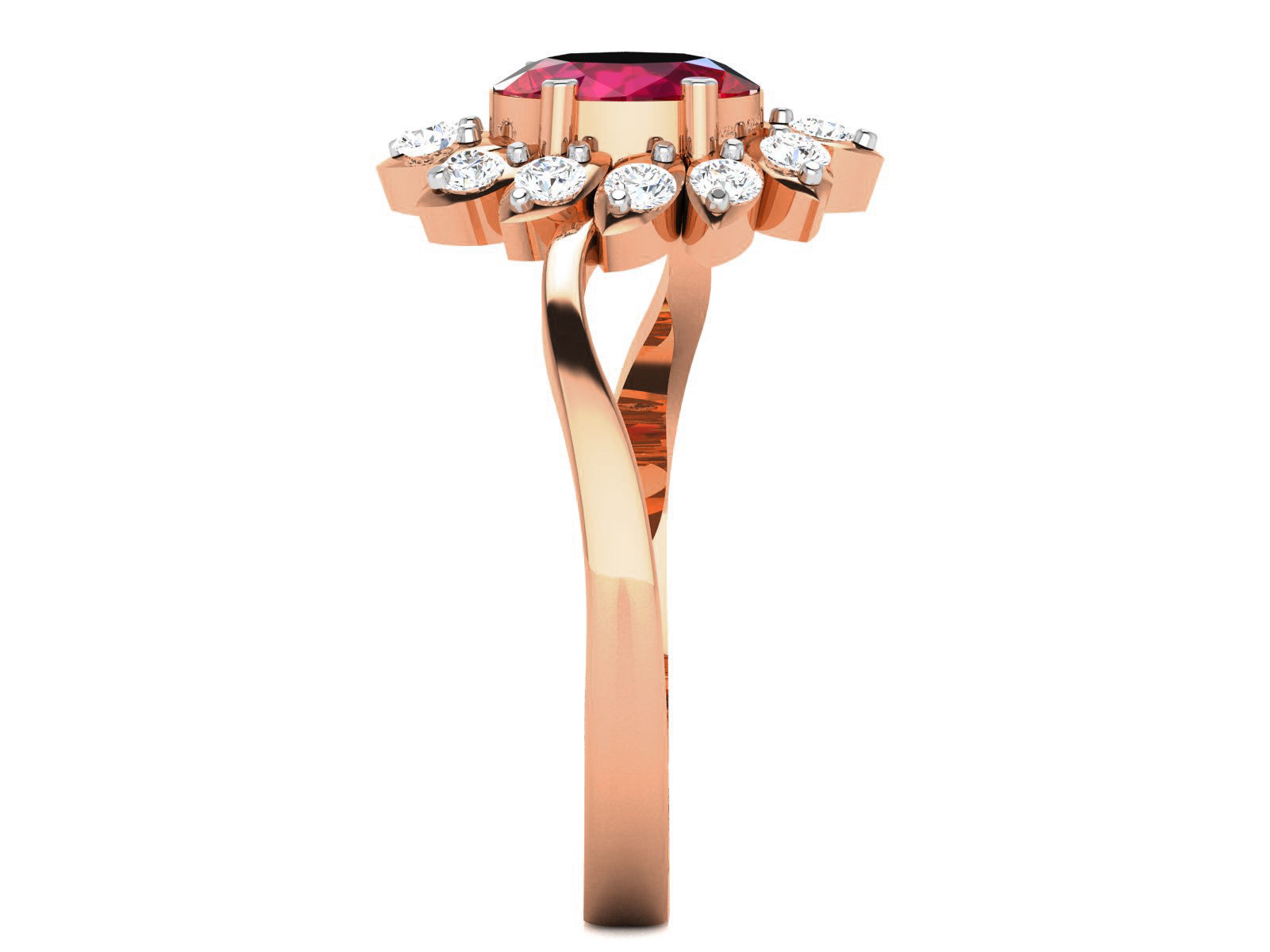 Women solitaire ring 3dm render detail 3D print model_3