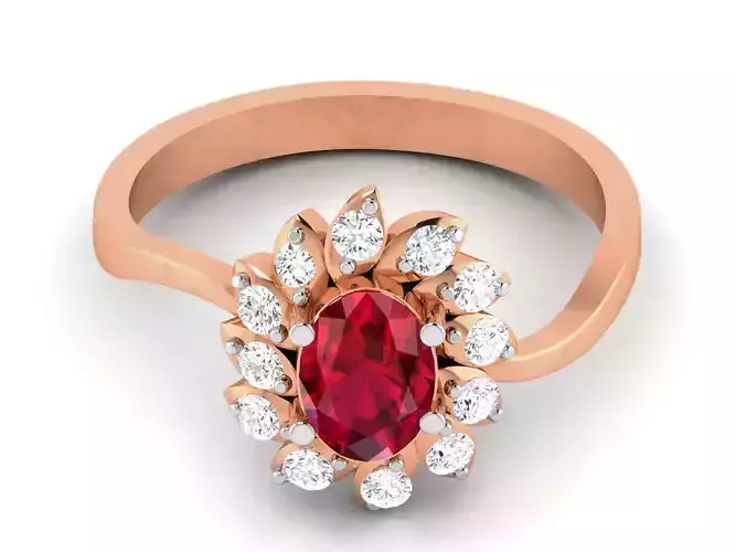 Women solitaire ring 3dm render detail