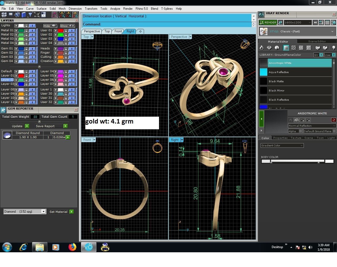 Ultra light wt minimalist Women Ring 3dm renders detail  3D print model_5