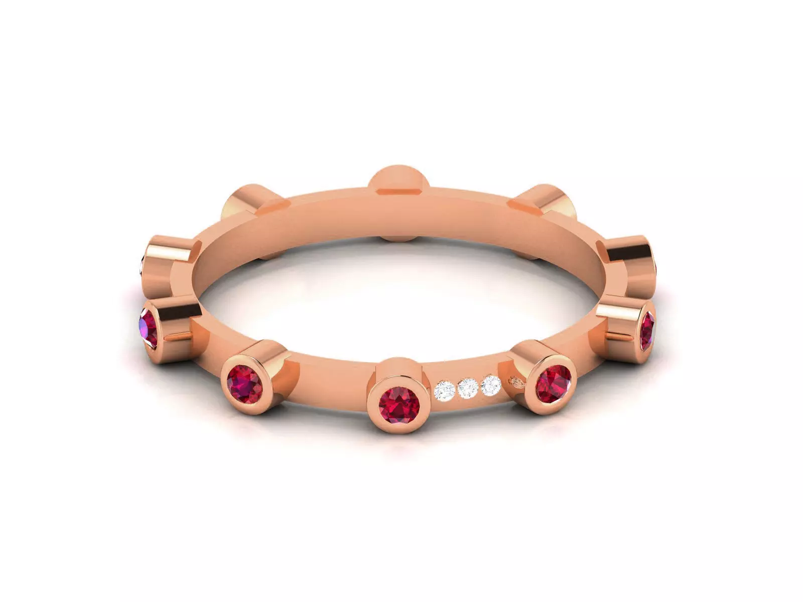 Diamond Band Ring 3dm render detail 3D print model_0