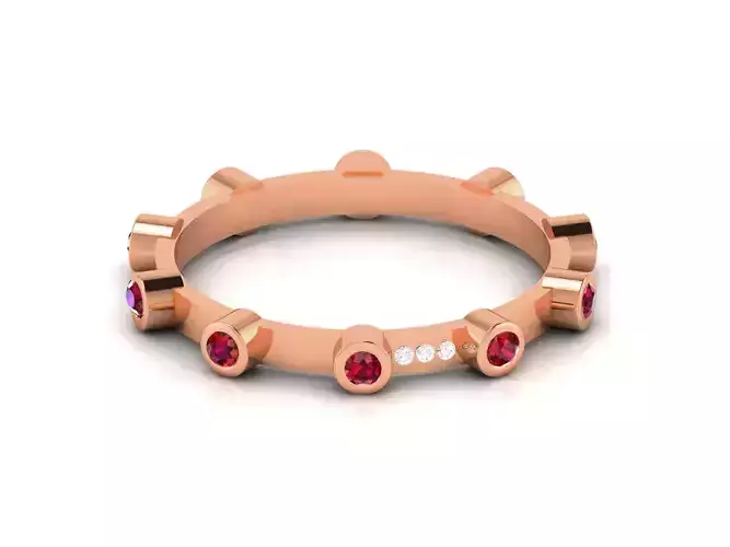 Diamond Band Ring 3dm render detail