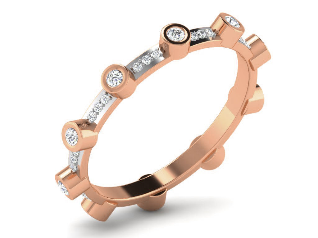 Diamond Band Ring 3dm render detail 3D print model_4