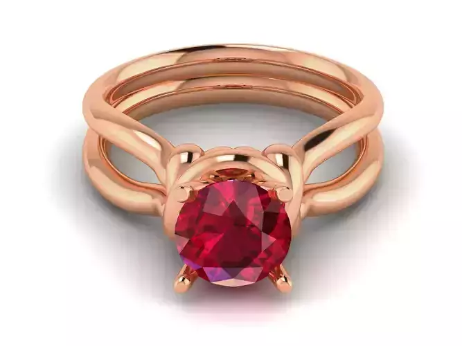 Women solitaire ring 3dm render detail