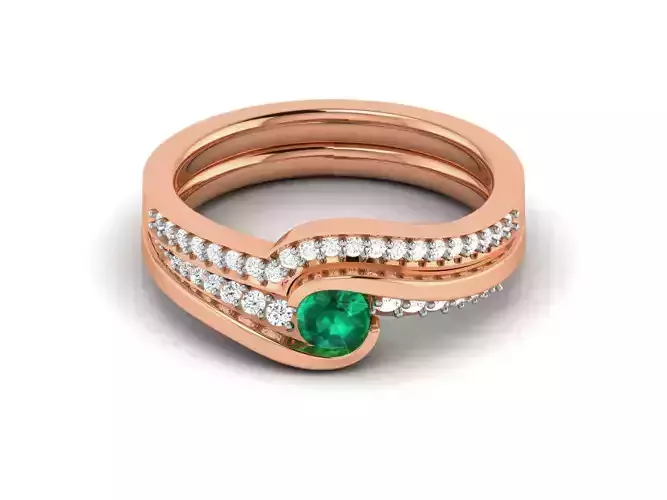 Women solitaire ring 3dm render detail