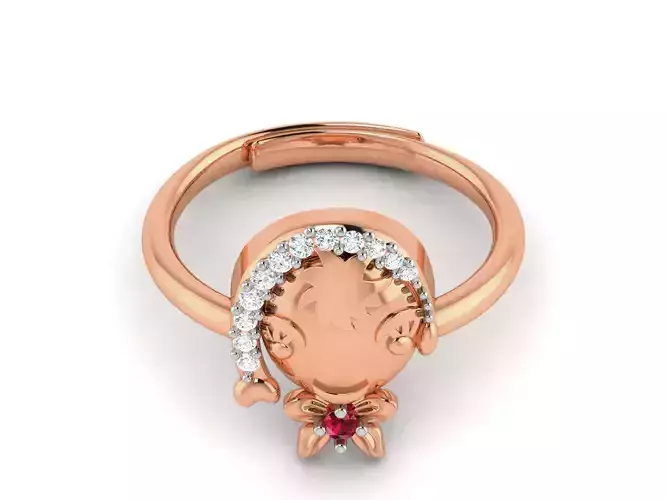 Baby Face High Jewelry Women Diamond Ring 3dm render details