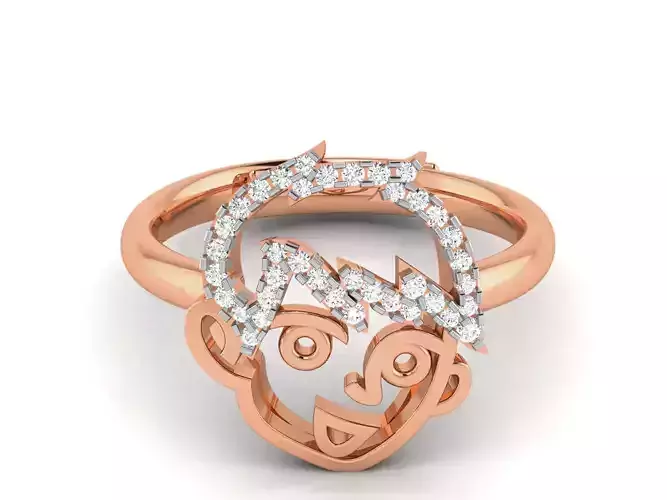 Face High jewelry Women Diamond Ring 3dm render details