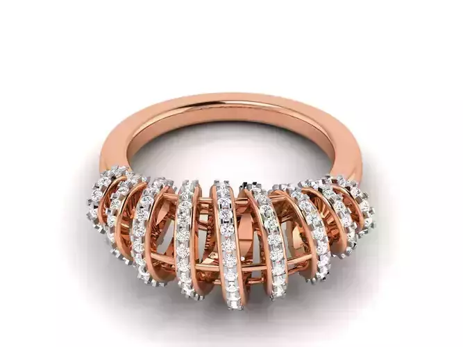 Women Diamond Cocktail Ring 3dm renders detail