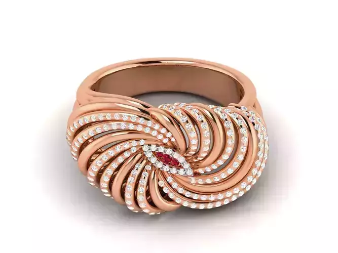 Women Diamond Cocktail Ring 3dm renders detail