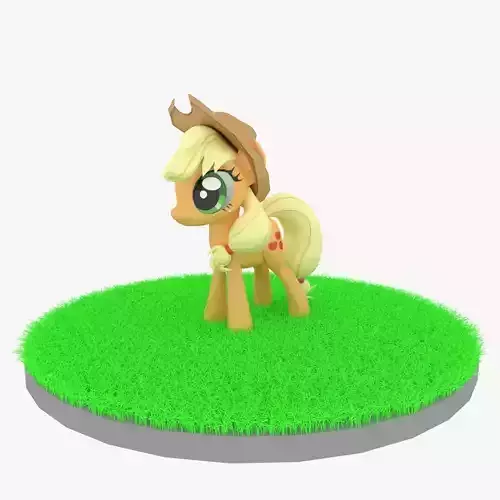 Lowpoly Yellow Pony Rigged