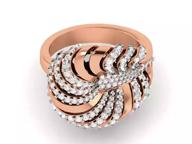 Women Diamond Cocktail Ring 3dm renders detail
