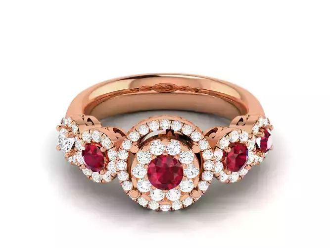 Women Solitaire Diamond Cocktail Ring 3dm renders detail 