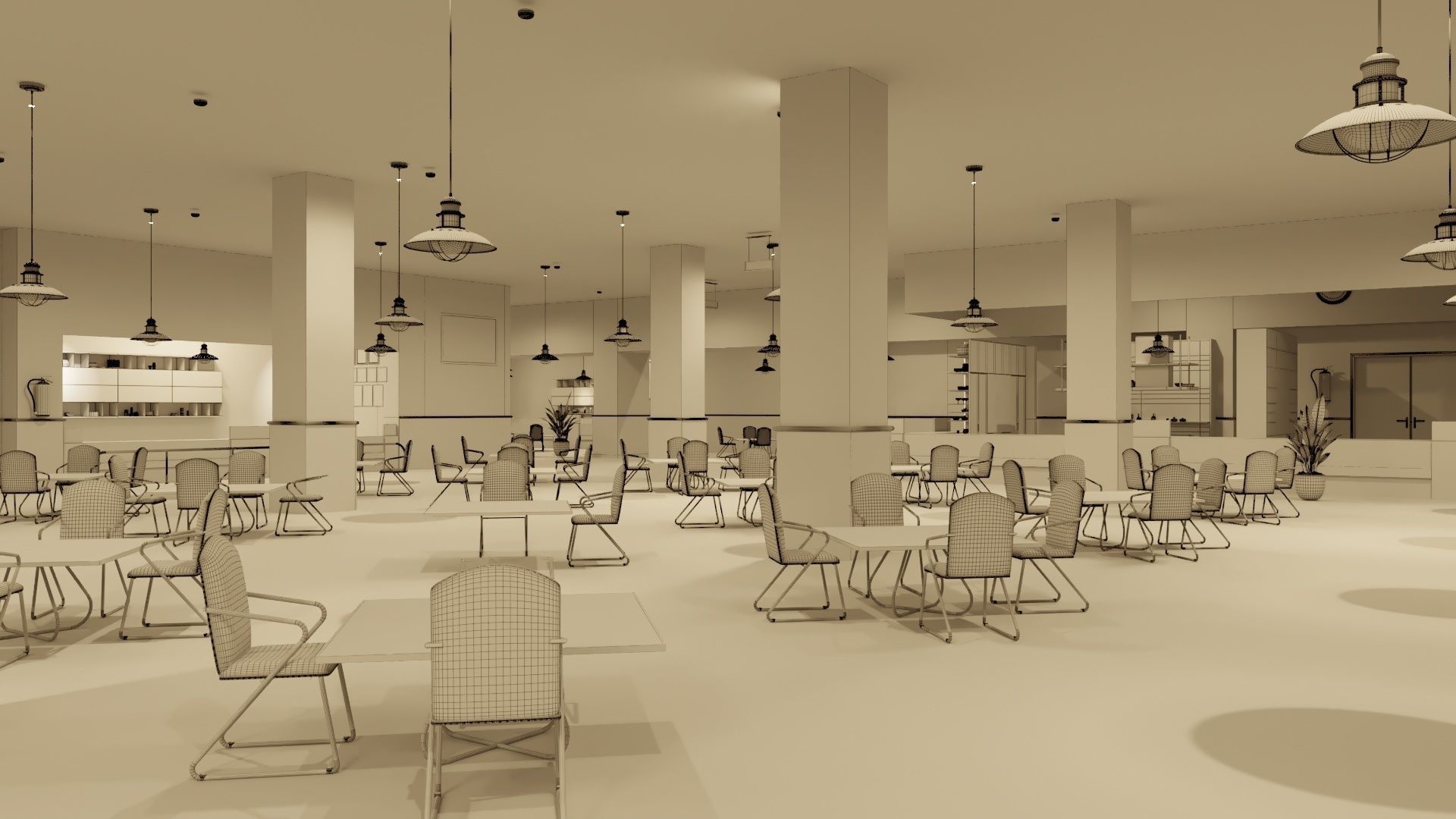 Hospital cafeteria 3d model 3D model_2
