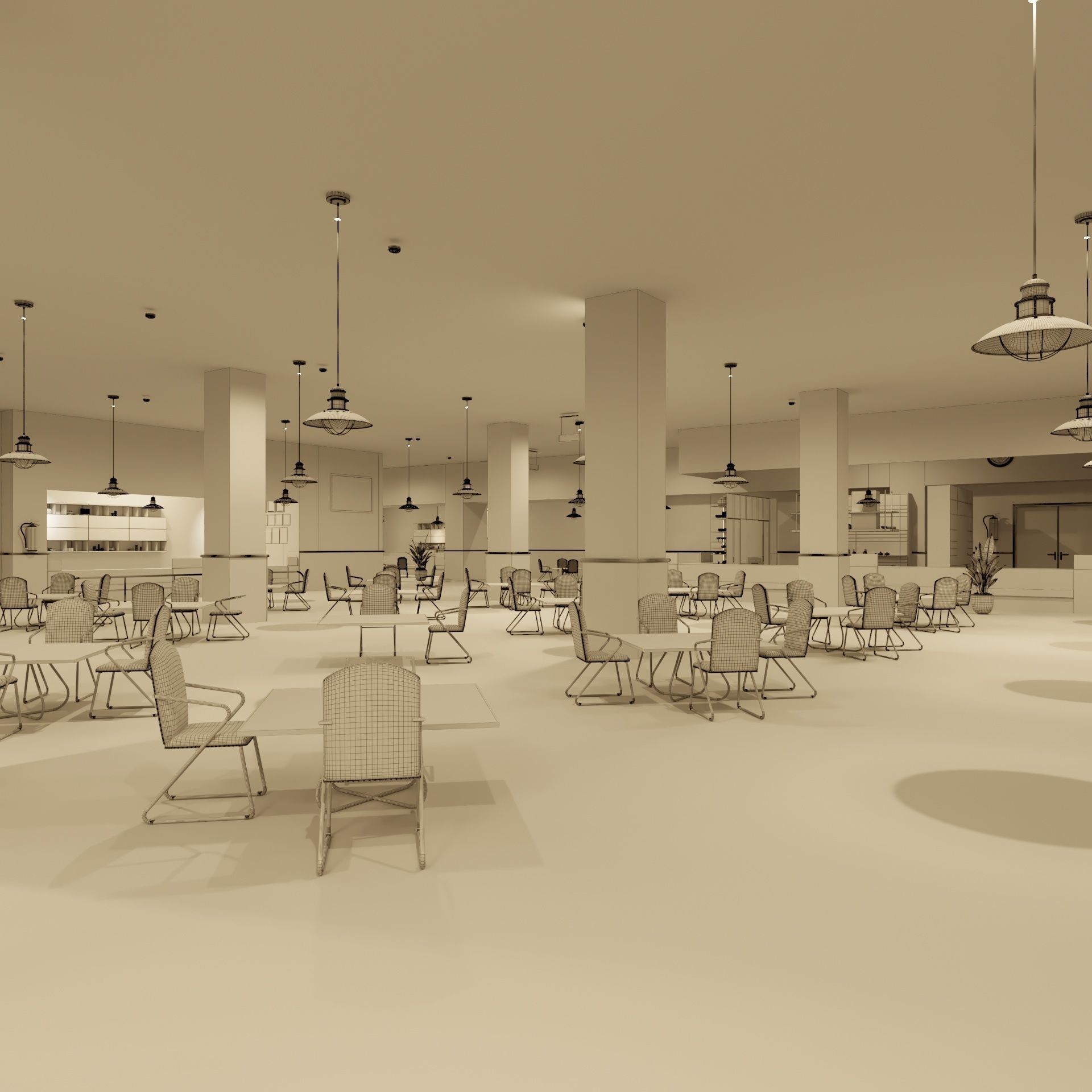 Hospital cafeteria 3d model 3D model_6